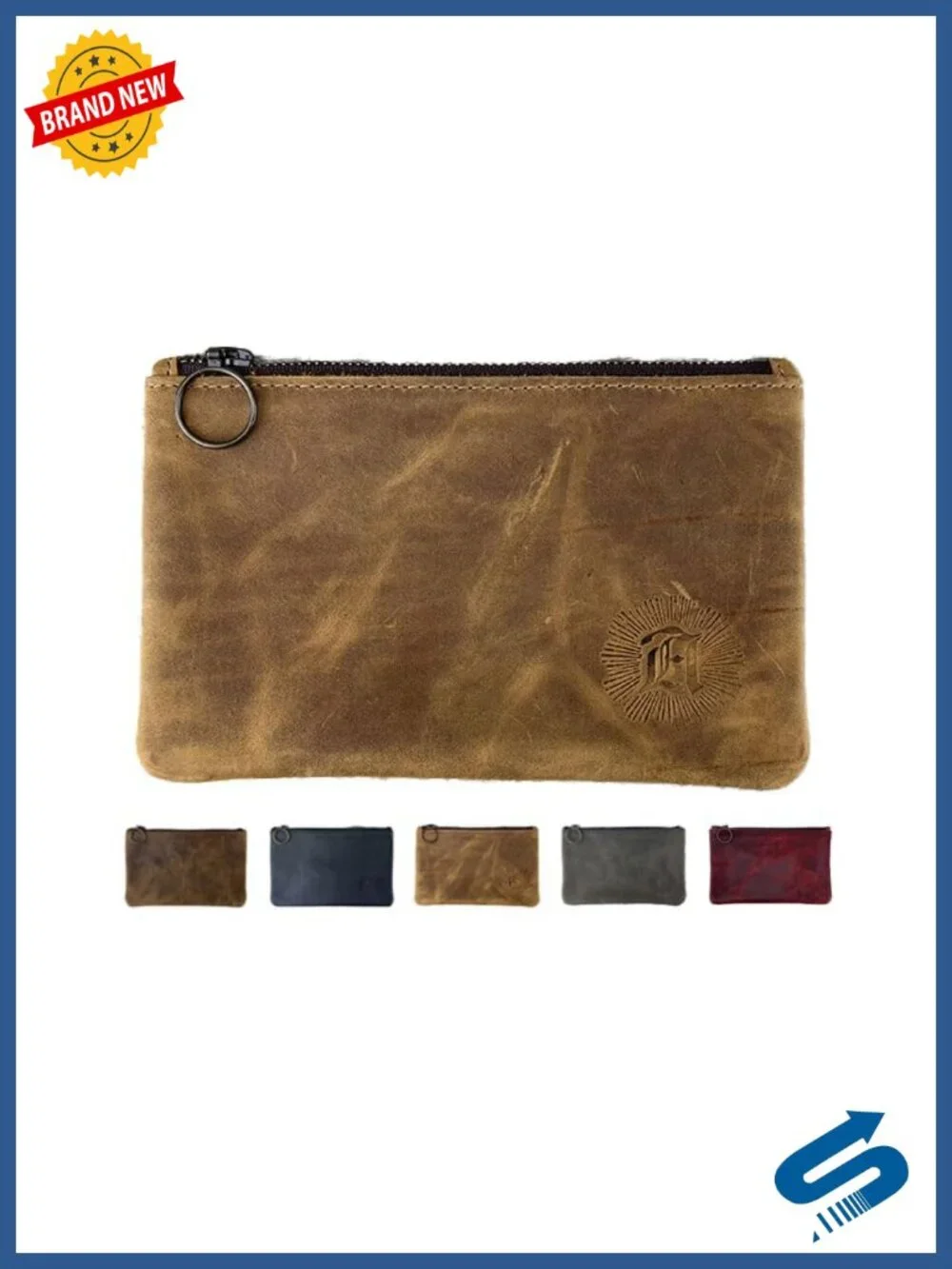 Leather Pouch with Zipper - Travel Organizer